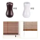 12Pcs Blind Pull Cord Knobs Wood Tassels Window Blinds Drapery Hardware