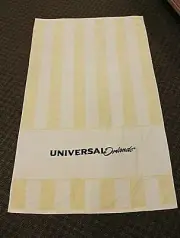 UNIVERISAL ORLANDO Beach Blanket Towel New Unused Cotton Yellow Stripes Large