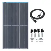 KickAss 350W Fixed Glass Solar Panel + Mounting Kit + 5M Extension Cable Bundle