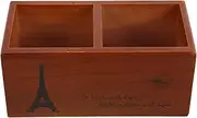 Ipetboom Vintage Wooden Scissor Holder Box Multifunctional Hair Tool Organizer for Salon Home Durable Desktop Storage for Hair Accessories Stylish Functional Design