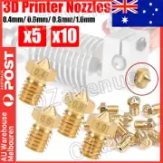 10 3D Printer 1.75mm Nozzles Suit E3D MK7 MK8 RepRap Prusa Extruder Brass