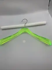 5 Pk Acrylic GREEN Lucite Clothes Hangers For Shirts/t-shirts W/ Durable Hook