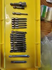 Driver Bit Assort, #2 Phillips, #1 Phillips, #0 Phillips, 1/4" and 3/8" Adapt A