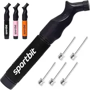 SPORTBIT Ball Pump with 5 Needles - Push & Pull Inflating System - Great for All Sports Balls - Volleyball Pump, Basketball Inflator, Football & Soccer Ball Air Pump - Goes with Needles Set