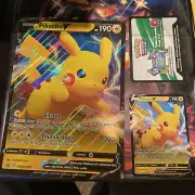Pikachu V + Jumbo V Promo Cards - Pokémon Shining Fates & Code Card