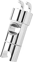 Bestgle Shower Head Holder 16-27mm Mounting Slider Bar Adjustable 360 Degree Rotating Sprayer Holder Clamp Bathroom Replacement Kit with 2 Hooks Chrome Plated Sliver