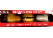 New Peanuts Mini Ceramic Cup Snoopy & Woodstock Charlie Brown Set 3.5 oz