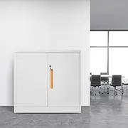Steel Locker Cabinet File Metal Storage with Adjustable Shelves & Keys Office Furniture 90cm