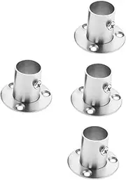 Levemolo Stainless Steel 4 Pack Flange Holder for Closet Rod Tap Bracket Support Secure Shower Curtain Socket for Laundry Room Kitchen Bathroom