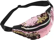 Alasum Women Glitter Sequin Waist Bag Adjustable Crossbody Pouch for Travel Cute Sports Belt Bag with Shiny Design Accessory for Ladies
