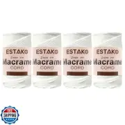Estako 2 mm PP Polyester Macrame Cord (4 Skeins Pack) 100% Polypropylene Perf