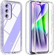 [NWNK13] Case For Samsung Galaxy A35 Slim Fit Front & Back 360° Case Built-in Screen Protector Full Body Silicone Gel Mobile Phone Cover for Samsung A35 5G (Clear)