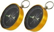 NOLITOY 1 Pair Compass Keychain Survival Compass Small Keychain Compasses Outdoor Keychain Compass Car Compass Dashboard Vehicle Compass Compass Hiking Compass Golden Aluminum Alloy