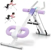 Ab Workout Equipment Abdominal Trainer, Foldable Ab Machine with 2 Slope & 5 Height Adjustment, 150Kg Load Bearing, LCD Monitor or Pull Cord, for Home Gym, Stomach Workout Regular+LCD+Pull Cord