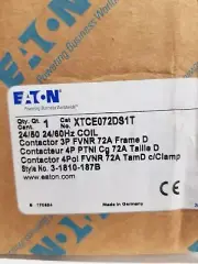 Eaton XTCE072DS1T Contactor 3Pole FVNR 72A Frame D 24v Coil 1NO-1NC