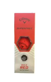 Callaway Superfast Bold Red Golf Balls, One Sleeve of 3 Balls New
