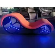 Kama Sutra Mebon Chaise Love Lounge Orange with Metal Frame and LED Lighting