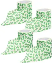 minkissy 4 Rolls Green Four Leaf Toilet Paper for Toilet Glass Butter Dish Toilet Tissue Spring Easter Tiered Tray Decor Towels Desk Tray St. Patricks Day Party Favors Bathroom