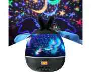 Night Baby Projection Lamp for Bedroom Rotating Starry Sky Projector - Black