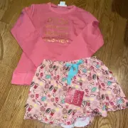 American Girl Pizza Popcorn Movies Let’s Sleep Over Pajama Set Size 14/16