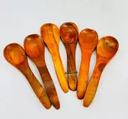 6 PCS Small Wooden Spoons, 5 Inch Honey Spoons for Tea, Hardwood Honey Teaspoon