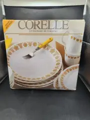 Vintage SEALED Box Corelle 16 pc Butterfly Gold Dinner Set #116-4-N, NEW, SEALED