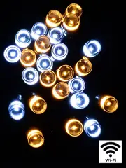 1000 Cool & Warm White LED Concave Bulb WiFi Christmas String Lights - 50m