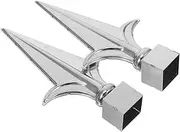 GANAZONO 2pcs Fence Accessories Outdoor Small Welded Fence Finial Topper Railing Post Cap Fence Tops Garden Finial Post Tops Finials Ornament Flag Pole Cap Finial Silver Stainless Steel
