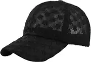 Morakot Baseball Cap for Women Floral Embroidered Sun Hat Summer Lace Flower Sun Visor Adjustable Mesh Baseball Caps UV Protection Black