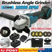 125mm Brushless Cordless Angle Grinder+2 Battery Charger Disc For Makita DGA504Z