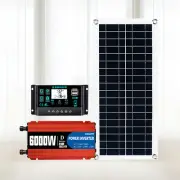 6000W Complete Solar Panel Kit Solar Power Generator 100A Home 110V/220V SysteVq