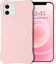 [GUAGUA] for iPhone 12/12 Pro Case Magnetic,Mil-Grade Drop Protection,Cute Slim Skin-Friendly Touch Silicone Magnetic Case iPhone 12/12 Pro,Pink