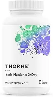 Thorne Basic Nutrients 2/Day - Comprehensive Daily Multivitamin with Optimal Bioavailability - Vitamin and Mineral Formula - Gluten-Free, Dairy-Free, Soy-Free - 60 Capsules - 30 Servings