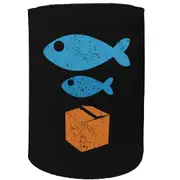 Alcohol Stubby Holder - Big Fish Small Cardboard - Funny Novelty Birthday Gift Joke Beer Can Bottle