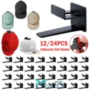 Baseball Cap Hat Rack Wall Door Hanger Holder Storage Organize 24 Hooks Adhesive