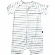Bonds Baby Short Sleeve Zip Wondersuit Romper sizes 000 00 0 1 Grey Stripe