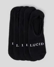 [Lucid] Lucid Men's Definite Invisible Socks 5 Pack in Black One Size Black