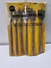 Vintage Craftsman Wood Boring Power Auger Drill 6 Pc Bit Set 3/8- 1