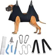 Dog Grooming Hammock Set for Dogs & Cats | Air Mesh Pet Grooming Helper for Nail Clipping with Nail Clipper, Pet Comb and Nail File -Dog Hammock, Washable (Middle)