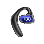 1 Set Wireless Headset Bone Conduction Technology One-sided Open Ear Design Power Display Wireless Earbud for Run-Blue