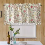Floral Print Short Curtains for Kitchen Cafe Drapes Darkening Window Curtains