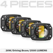 4X 3in Flush Mount LED Driving Work Light Bar White Yellow Fog Spot Offroad Pods