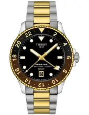[Tissot] Seastar 1000 Gmt T1208522205100 Watch in Black/Gold