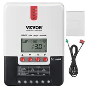 20A MPPT Solar Charge Controller, Auto DC Input, Solar Panel Regulator Charger with LCD Display Temperature Sensor Cable, for Sealed(AGM), Gel, Flooded and Lithium Battery