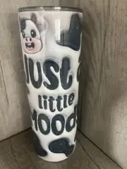 Graphic Skinny Tumbler- Just a Little Moody Cow- 20oz Cup / Mug With Straw