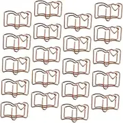 TEMPNAP 20pcs Book Shaped Bookmark Clips Memo Clamps for Photos Notes and Paper for Office School and Scrapbooking Supplies
