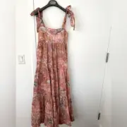 Zimmermann Cira mocha multi floral midi dress NWT