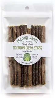 Meowy Janes Matatabi Chew Sticks - an All Natural Silvervine Cat Toy and Cat