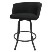 Swivel Counter Metal Bar Stool 26" Joey - Black Lava - Grey