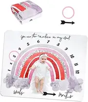 HONITANO 1 Set Blanket with Frame Marker Flannel Photo Backdrop for Girl Boy for Unique Newborn Photography and Keepsake Album Creation